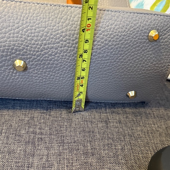 Chic Gray Satchel with Tan Accents Valentina Italian Leather - Picture 15 of 15